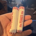 Lot of 2 Wrapped Penny Rolls - Small Cent Coins (50¢ Pennies Each) — photo 2
