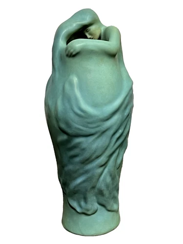 Van Briggle Vintage Art Nouveau Pottery Turquoise Ming Blue Lorelei Ceramic Vase