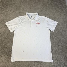 Puma Polo Golf Shirt Mens L White Cloudspun Love Tour Championship Tagless