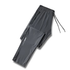 Men's solid color pants summer ice silk elastic quick drying loose sports pants