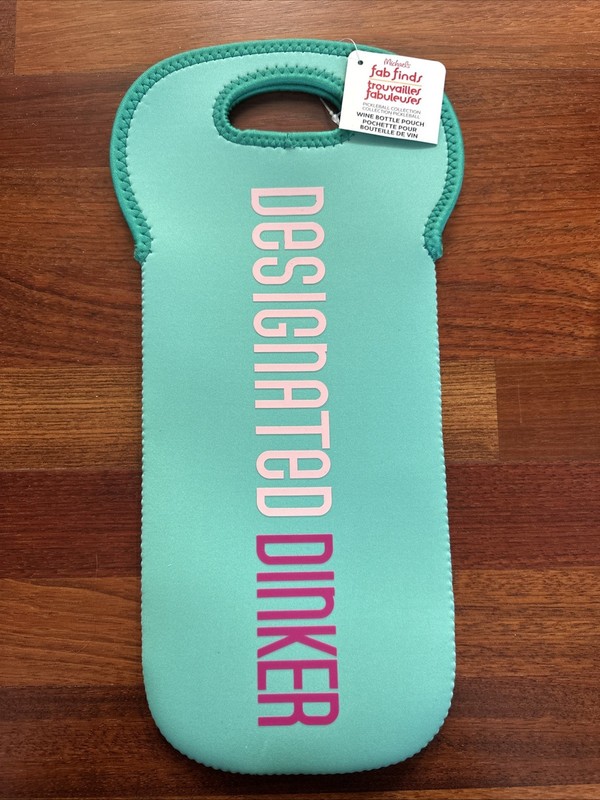 NEW NWT DESIGNATED DINKER Pickleball Neoprene Insulated Wine Bag Holder Gift