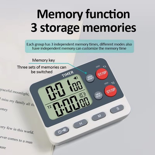 Timer da Cucina Digitale con Gruppi, Tre Opzioni di Tempo, Muto/Spegnimento2274 - Foto 2 di 8
