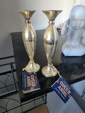 Vintage Silver Plated Queen Ann Bud Vases Pair of 2 Small