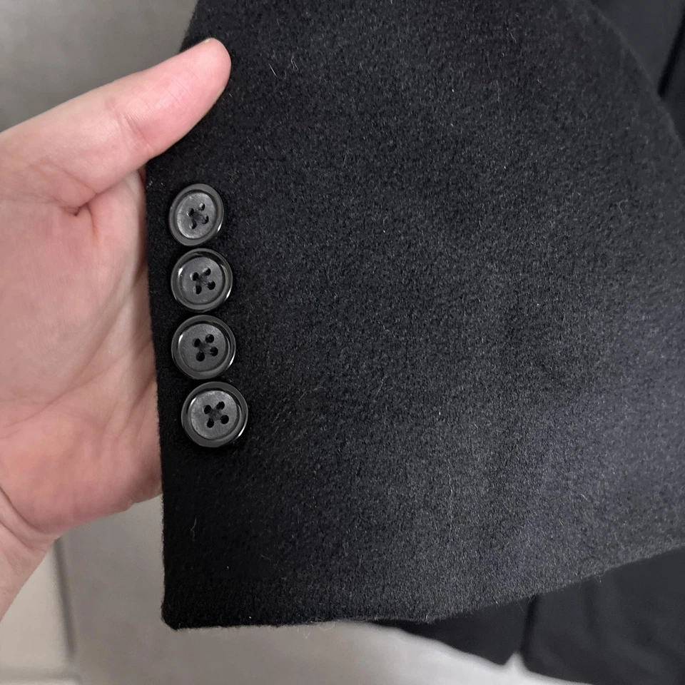 Vintage Ralph Ralph Lauren Coat 46L Black Wool Cashmere Amicale Over Top Classic - Image 4 of 4