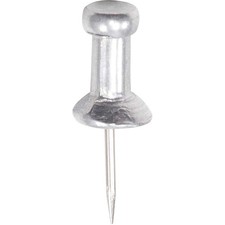 GEM CPAL3 Aluminum Head Push Pins, Aluminum, Silver, 3/8 Inch, Silver 