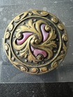 1890's Fashion Button - Beautiful Brass & Metal with Enamel Coloring — photo 1