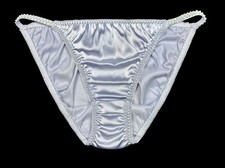 Classic Satin String Bikini Silver 2XL