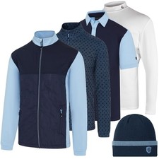ISLAND GREEN MENS 5 PIECE WINTER GOLF CLOTHING PRO PACK / DEEP BLUE @ 40% OFF !!