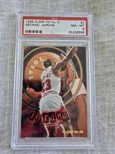 MICHAEL JORDAN 1995 FLEER TOTAL O #2 MICHAEL JORDAN PSA 8 Goat Chicago Bulls