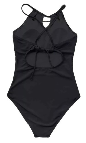 Women's CUPSHE Tummy Control Cutout High Neck One-Piece Swimsuit Size XS Black - 第 4/4 張圖片