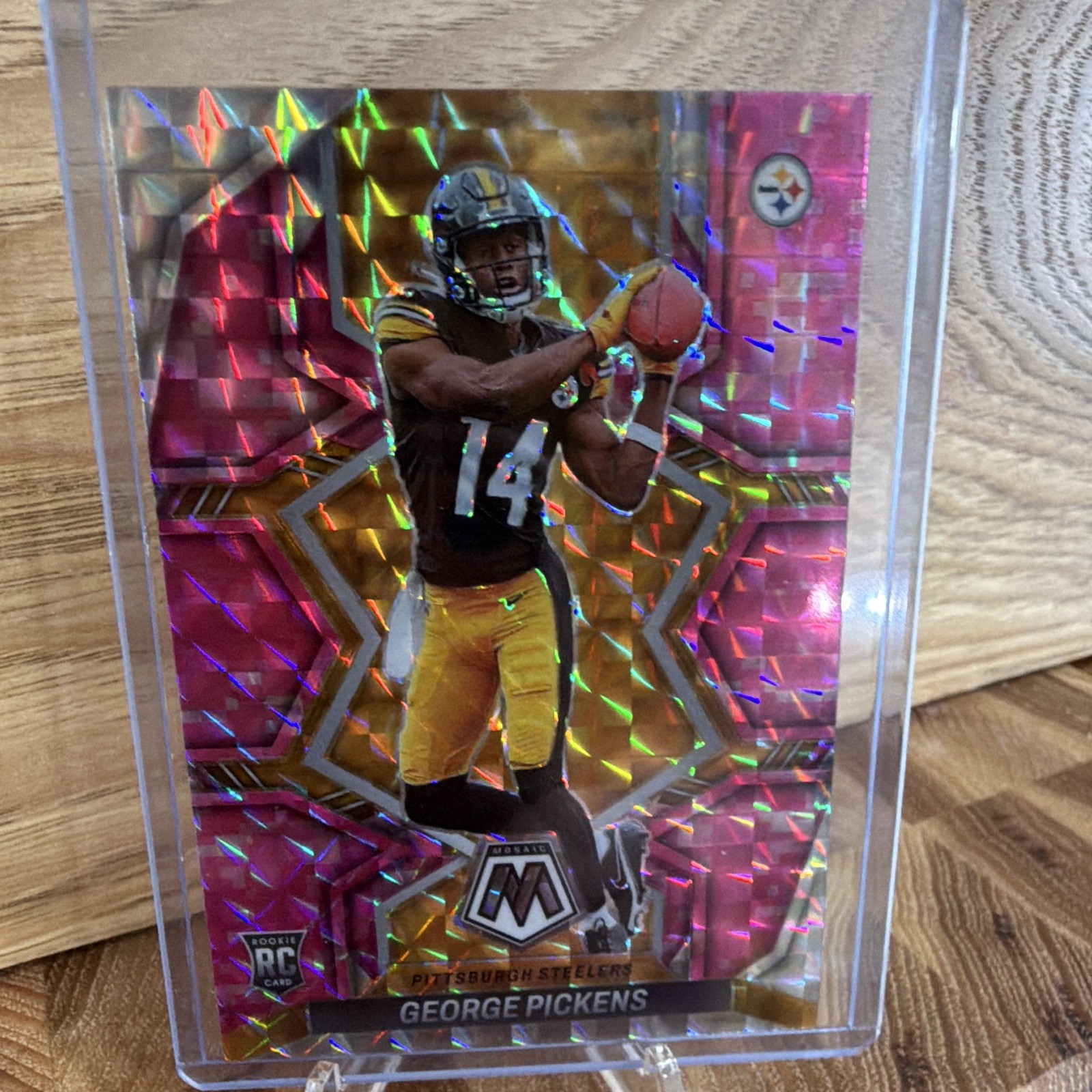 Panini 2022 Mosaic Football George Pickens Rookie #318 Steelers Pink Mosaic