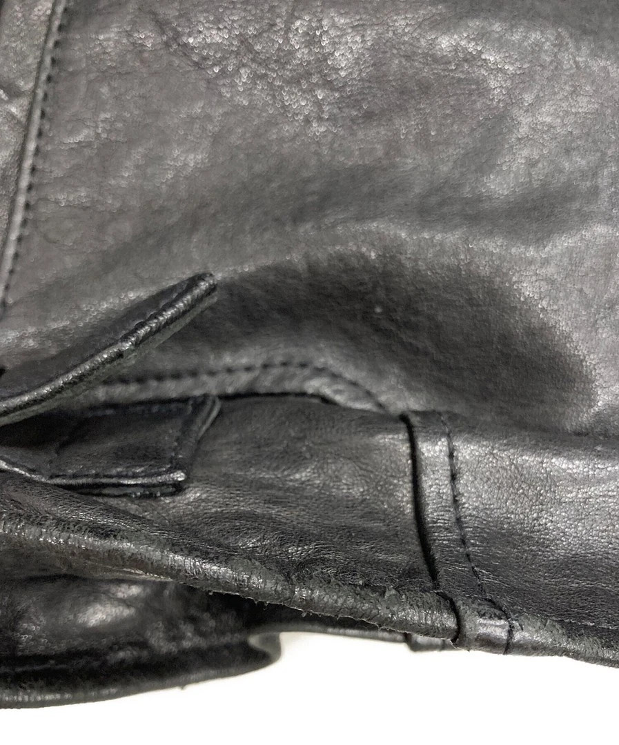 SHELLAC Leather Single Riders Jacket Black Fur Co… - image 10