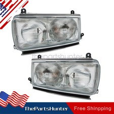 For 1991-96 1997 Toyota Land Cruiser FJ80 LC80 Headlight Assembly Set Clear Lens