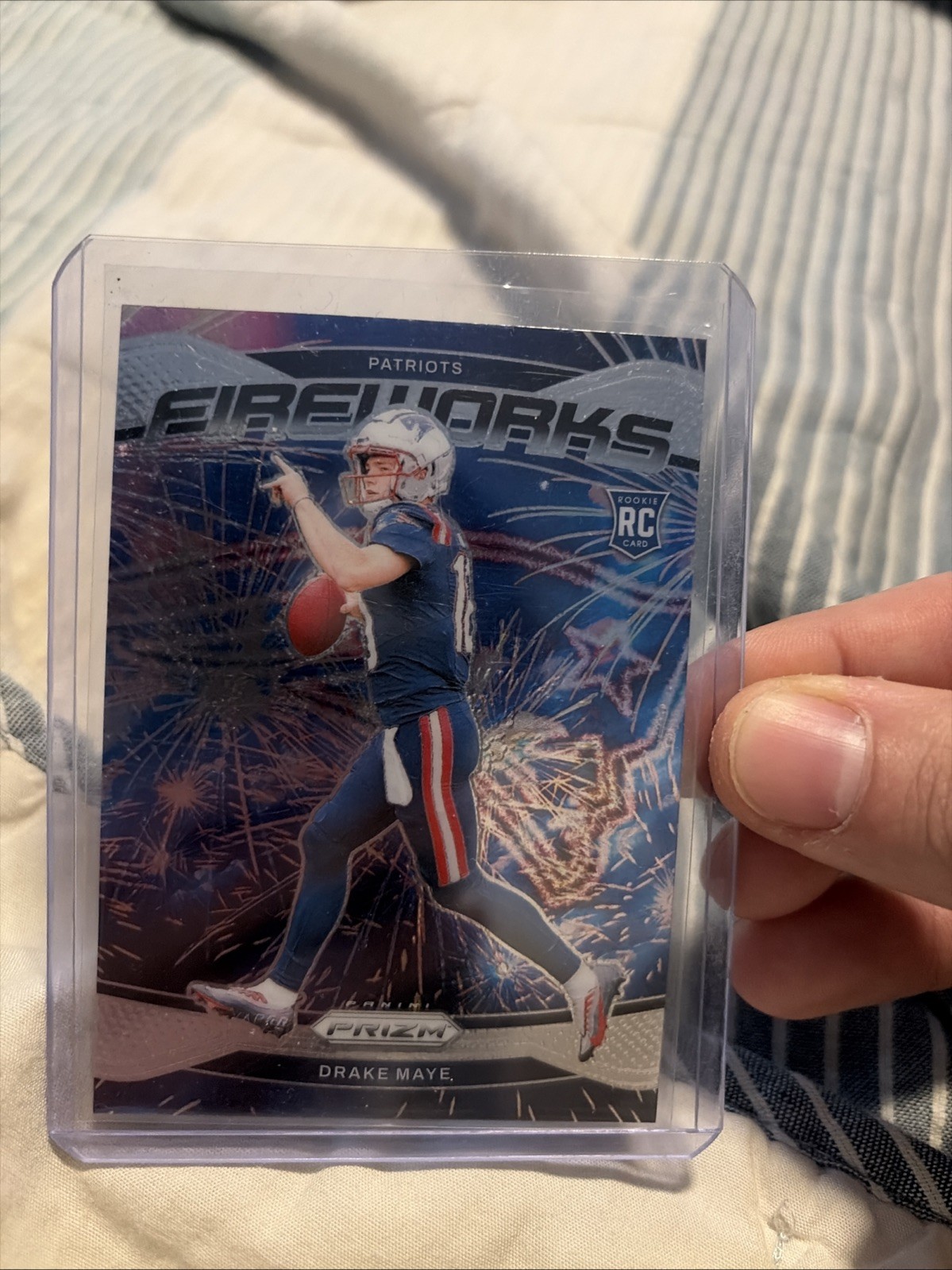 2024 Panini Prizm - Fireworks Drake Maye #22 Silver Prizm (RC)