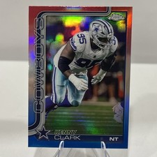 Topps Chrome 2025 Kenny Clark Dallas Cowboys Red White & Blue Refractor #73 Card