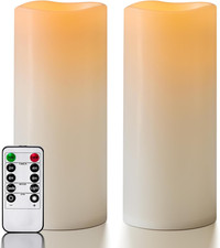 5" X 12" Large Waterproof Outdoor Flameless Candles Battery Operated LED Pillar