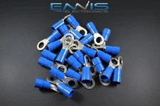 6 GAUGE VINYL 3/8 RING 100 PK CRIMP TERMINAL CONNECTOR AWG GA CAR EYE BVRT638