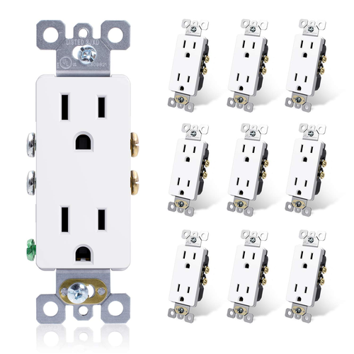 Decorator Receptacle, 15A 125V Standard Electrical Wall Outlet, 2 Pole 3 Wire, N - Bild 10 von 12