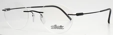 SILHOUETTE Purist 5561 AJ 9040 Black Round Rimless Eyeglasses 49-20-150 B:40.9