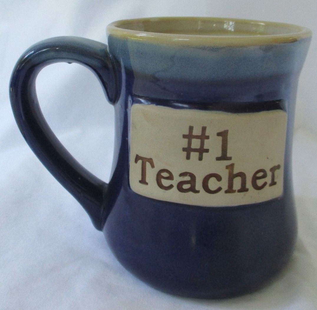 TUMBLEWEED POTTERY #1 TEACHER BLUE POTTERY COFFEE MUG - AS IS | eBay