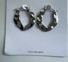 Silver hoop earrings for women NWT