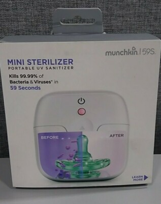 Munchkin Portable UV Sterilizer, Kills 99% of Germs, Viruses & Bacteria in 59 S,