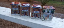 4 TIN ORNAMENT Metal box Nickis Toy store /General  Store  Collectible