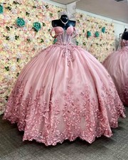 Luxury Quinceanera Dresses Off Shoulder Lace Applique Sweet 15 16 Prom Ball Gown