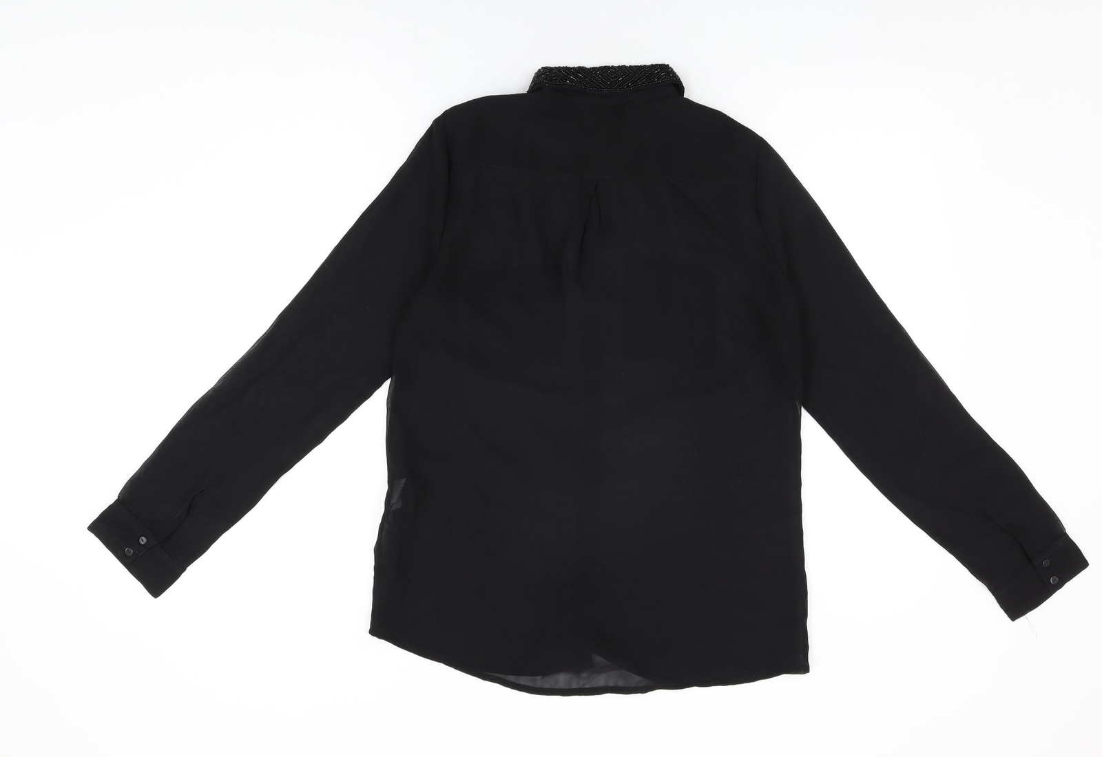 Stradivarius Womens Black Polyester Basic Button-… - image 2