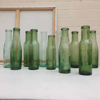 Französische Vintage hellgrüne Glas Konservenflaschen um 1930 - Ref. Flasche 9
