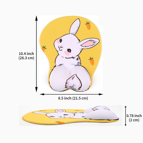 Ergonomic Mouse Pad with Gel Wrist Support 3D Funny Butt Anime Wrist Rest - 第 18/42 張圖片