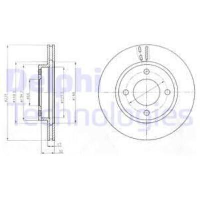 DELPHI 2x Bremsscheibe Ø231 mm belüftet unbeschichtet für Mitsubishi I _HA_ 0.7