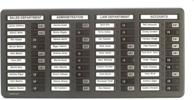 Indesign IN/OUT Schiebetafel Büro/Arbeit 40 Namen B36,5xL75xT2 cm - Grau