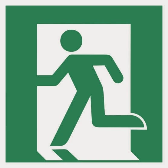U24 Sticker rescue sign rescue route emergency exit left E001 15 x 15 cm sticker