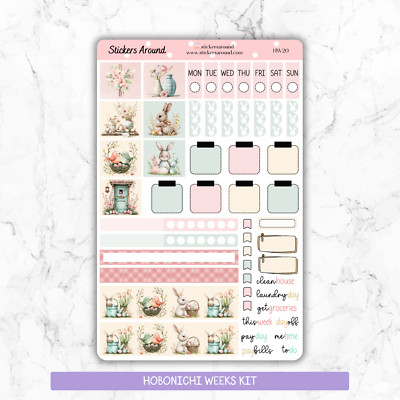 Easter Hobonichi Techo Weeks Weekly Kit, Hobo Weeks Planner Sticker, Easter Egg