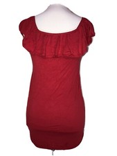 Pretty Little Thing Dress Size 12 Red Gypsy Shoulder (018/b02)