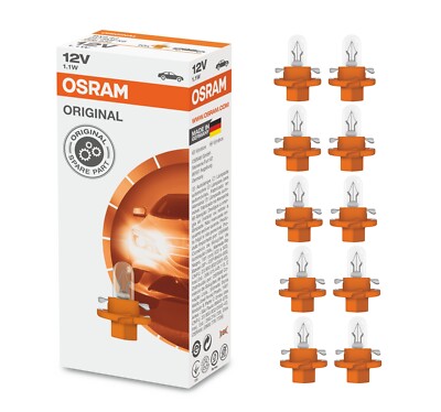 10x OSRAM 2473MFX6 Glühlampe Leiterplatten Lampe 12V BX8 4D Sockel Glühbirne