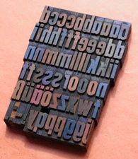a-z alphabet 1.42" letterpress wooden printing blocks wood type vintage printer