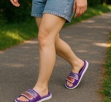 Under Armour Womens Purple Slide Sandals Sisterhood is Power Size 6