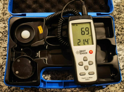 Smart Sensor AS823 Digital Lux Illuminance Flow Meter Light 1-200,000LUX  (USED)