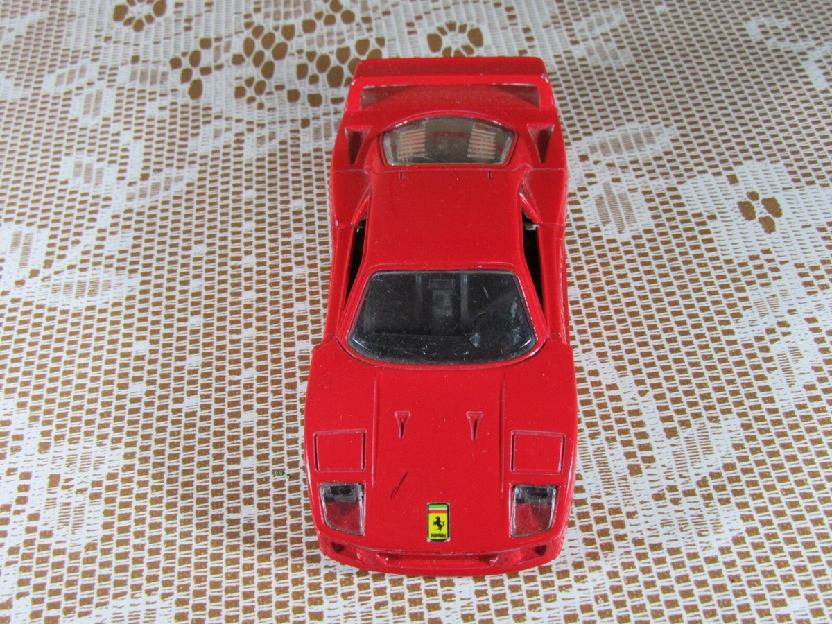 A187 Maisto Shell Ferrari F40 Red 1:39 Friction Toy Tested