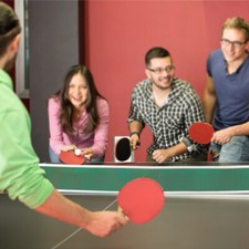 Portable Retractable  Pong Post Net Rack  Pong Paddles Quality R0N6