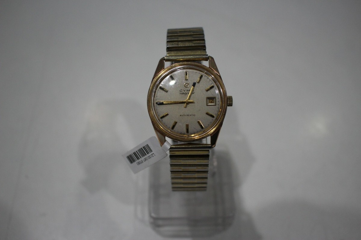 Cyma Navystar Date Automatic Gold Plated Men's Watch | eBay