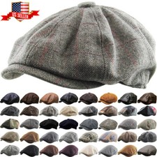 Mens Cabbie Newsboy and Ascot Plaid Ivy Butto...