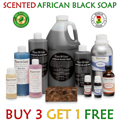 #ad SCENTED African Black Soap Liquid Raw 100% Pure Organic Natural Body Face Wash $17.95