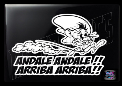 SPEEDY GONZALES ANDALE ARRIBA DECAL STICKER CALCOMANIA DE VINILO 9'' 