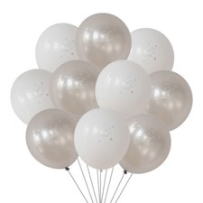 UMRAH MUBARAK Balloons WHITE SILVER x10 UMRAH HAJJ ISLAMIC DECORATIONS