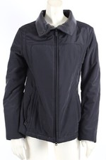 Vintage Calvin Klein Black Nylon Leather Collared Short Jacket Size S
