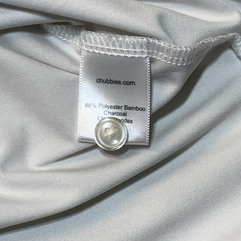 Chubbies Golf Polo Shirt Men’s XL White Bamboo Charcoal Stretch