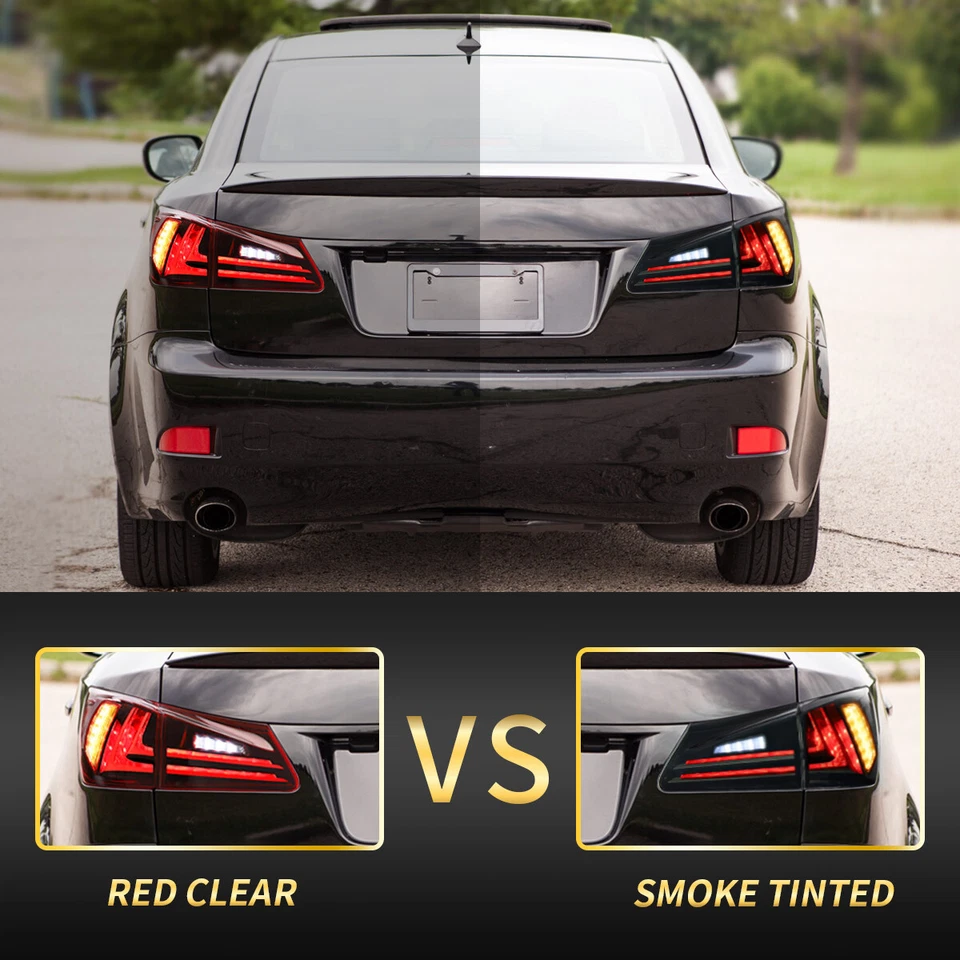 Par de luces traseras LED ahumadas para Lexus IS250 IS350 ISF 2006-2013 Plug and Play Foto 3 de 4